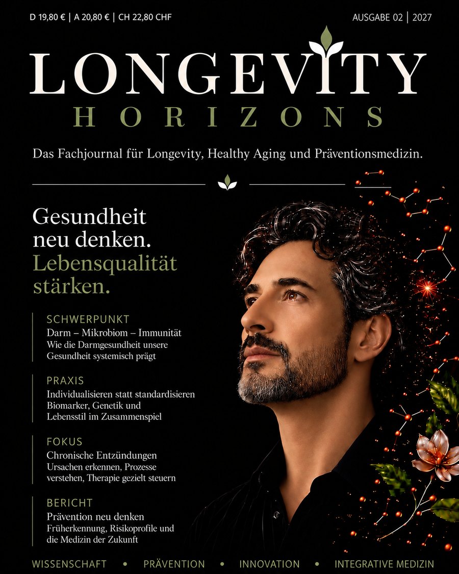 Cover Longevity Horizons — Ausgabe 02 | 2027