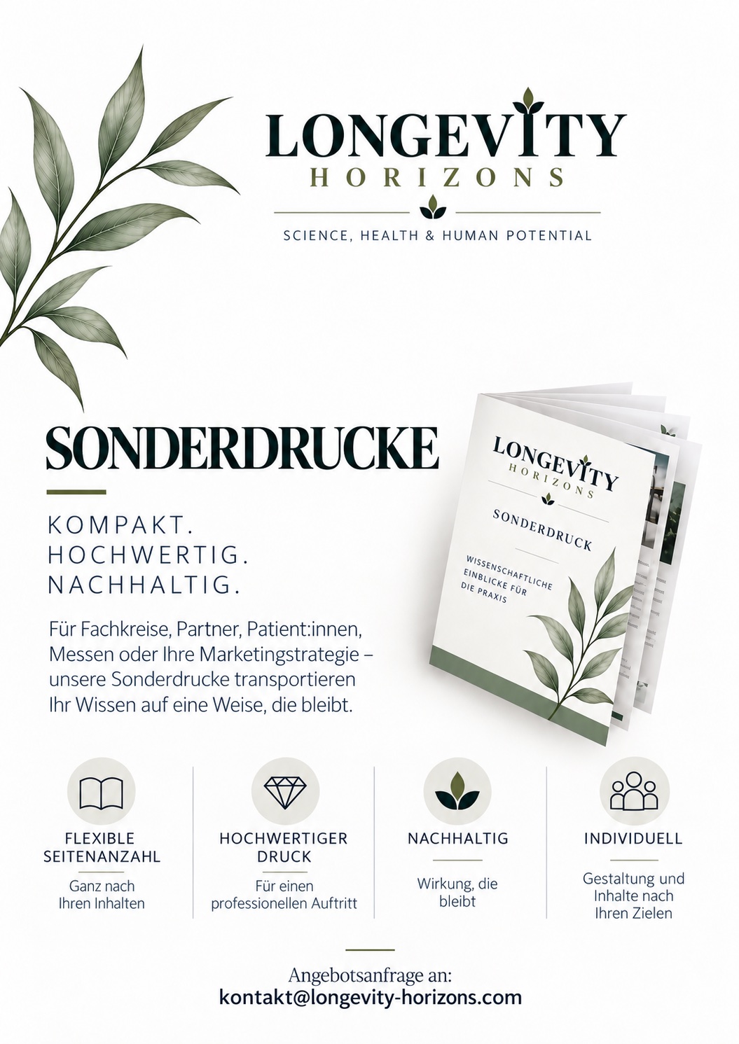 Flyer: Buch-Sonderdrucke von Longevity Horizons