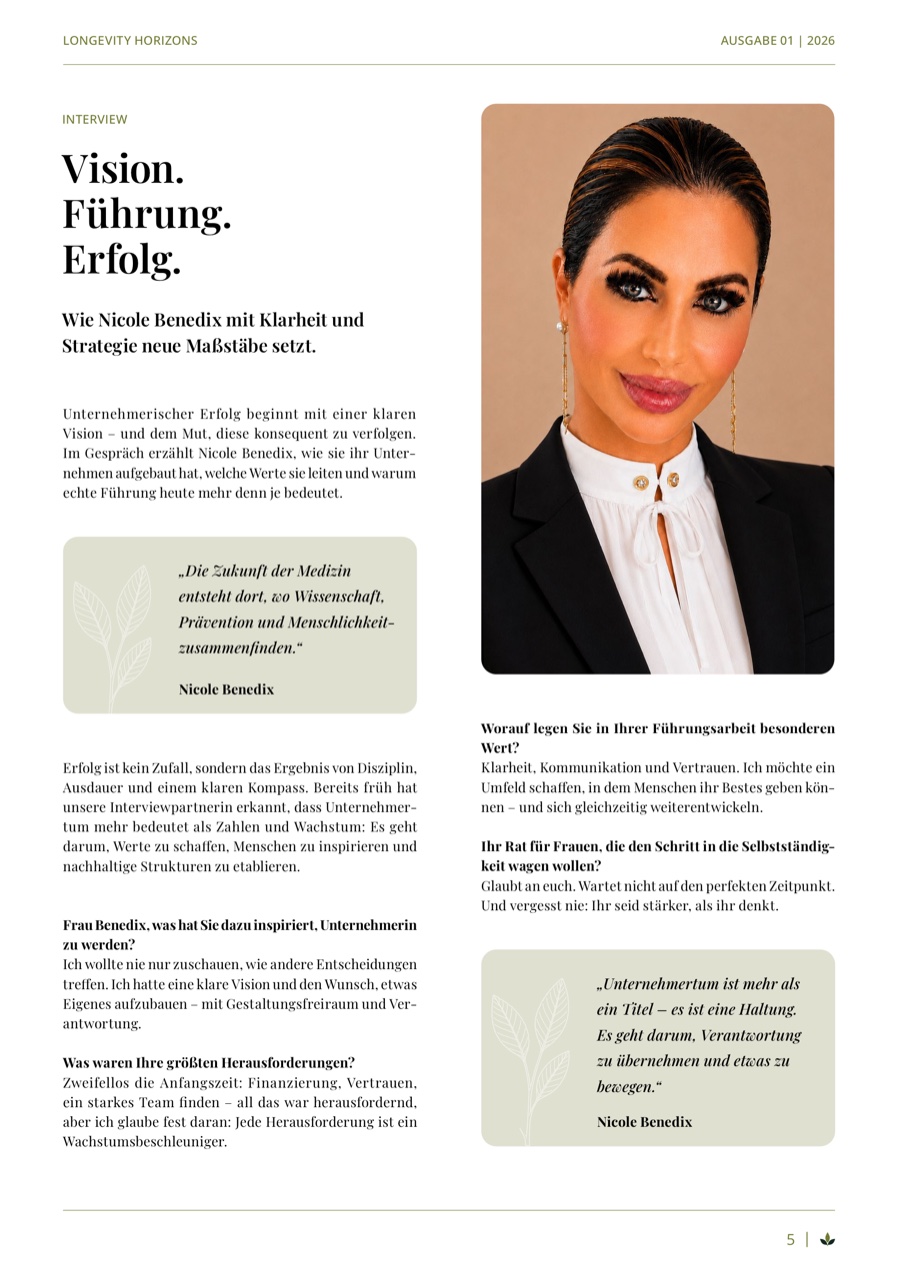 Nicole Benedix, Herausgeberin — Vision. Führung. Erfolg.